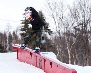 cooper rail gnarbear rails stowe terrain park boardslide