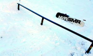 skiing snowboarding rail box snow ski snowboard terrainpark backyard setup